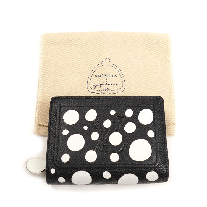 LOUIS VUITTON ルイ・ヴィトン LV×YK ポルトフォイユ クレア 二つ折り財布 モノグラムアンプラント ノワール/ブロン M81907 ICチップ レディース【中古】