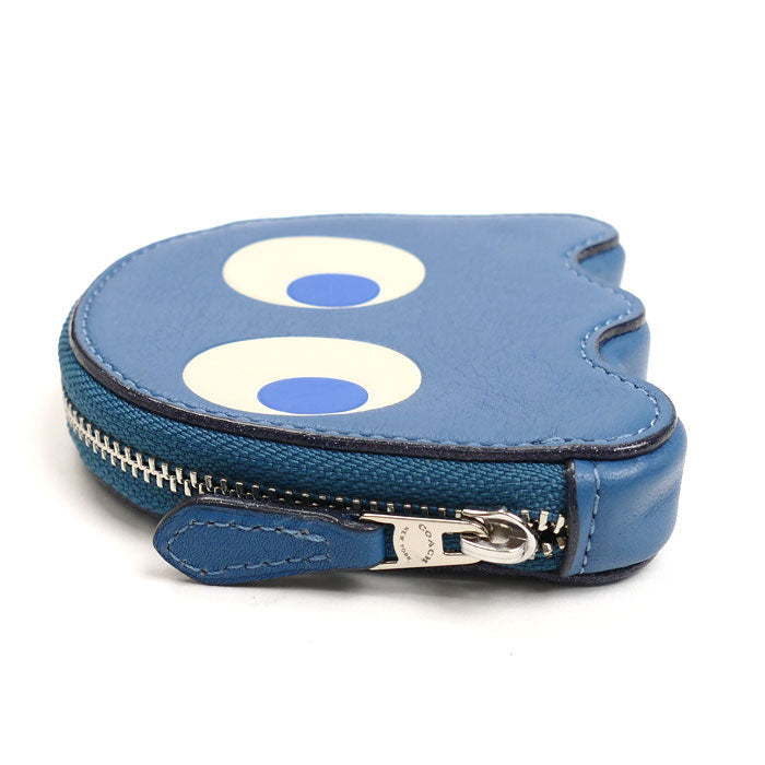 COACH コーチ パックマン コインケース ブルー F73165 SVOS9 アウトレット レディース【中古】