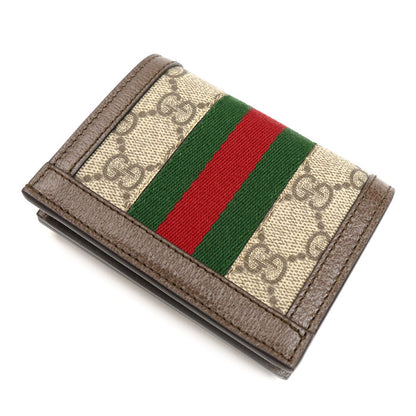 GUCCI グッチ オフィディア GG カードケース ウォレット 二つ折り財布 ベージュ/エボニー 523155 96IWG 8745 レディース【中古】【美品】