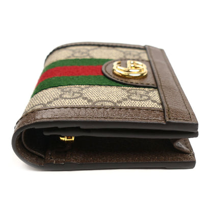 GUCCI グッチ オフィディア GG カードケース ウォレット 二つ折り財布 ベージュ/エボニー 523155 96IWG 8745 レディース【中古】【美品】