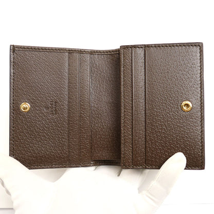 GUCCI グッチ オフィディア GG カードケース ウォレット 二つ折り財布 ベージュ/エボニー 523155 96IWG 8745 レディース【中古】【美品】