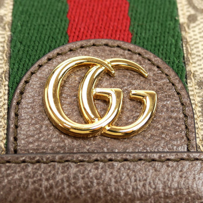 GUCCI グッチ オフィディア GG カードケース ウォレット 二つ折り財布 ベージュ/エボニー 523155 96IWG 8745 レディース【中古】【美品】