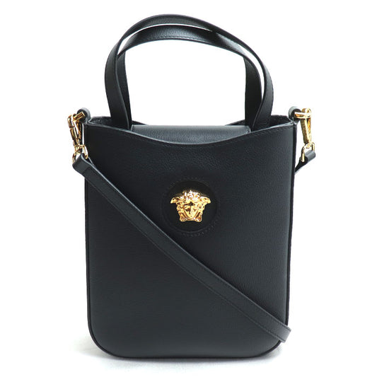 VERSACE ヴェルサーチ メデューサ スクエア ハンドバッグ 2Wayショルダーバッグ ブラック 1011777 ICチップ レディース【中古】【美品】