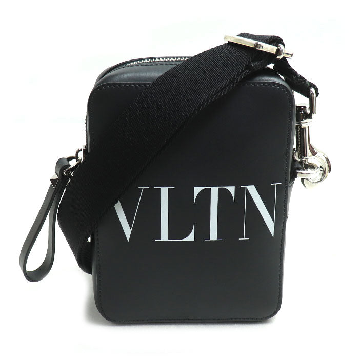 Valentino Garavani ヴァレンティノ・ガラヴァーニ スモールクロス VLTN ショルダーバッグ ブラック メンズ【中古】