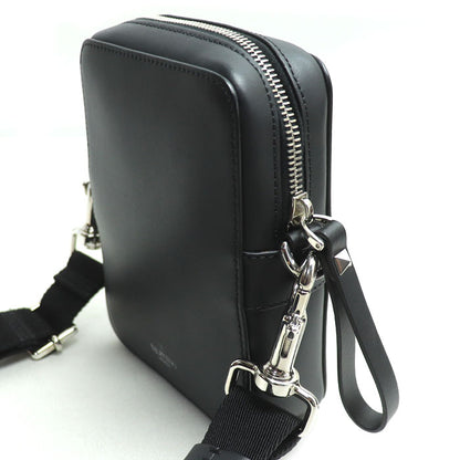 Valentino Garavani ヴァレンティノ・ガラヴァーニ スモールクロス VLTN ショルダーバッグ ブラック メンズ【中古】