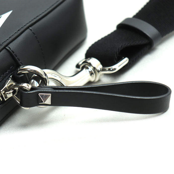 Valentino Garavani ヴァレンティノ・ガラヴァーニ スモールクロス VLTN ショルダーバッグ ブラック メンズ【中古】