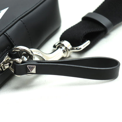 Valentino Garavani ヴァレンティノ・ガラヴァーニ スモールクロス VLTN ショルダーバッグ ブラック メンズ【中古】