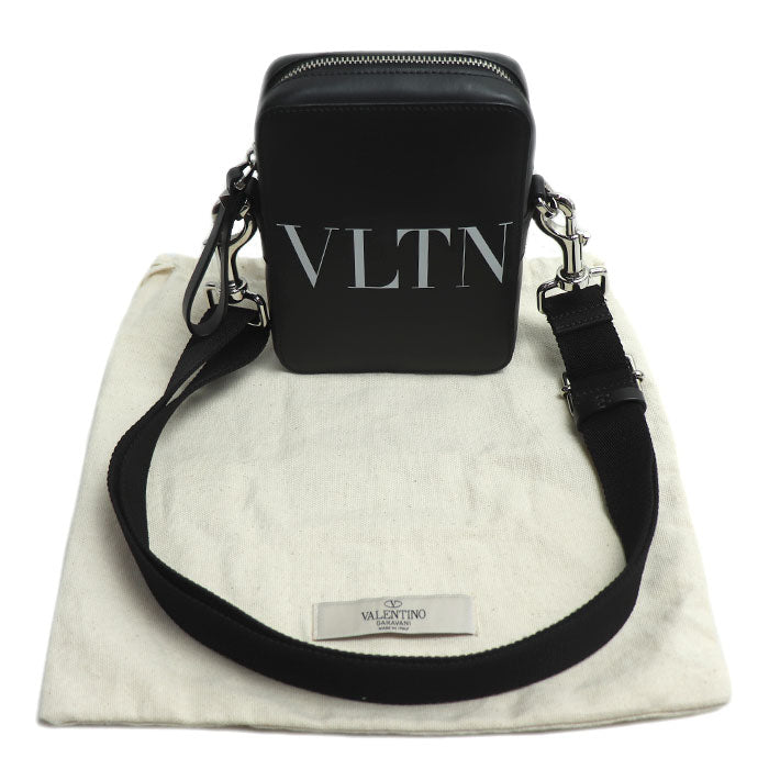 Valentino Garavani ヴァレンティノ・ガラヴァーニ スモールクロス VLTN ショルダーバッグ ブラック メンズ【中古】