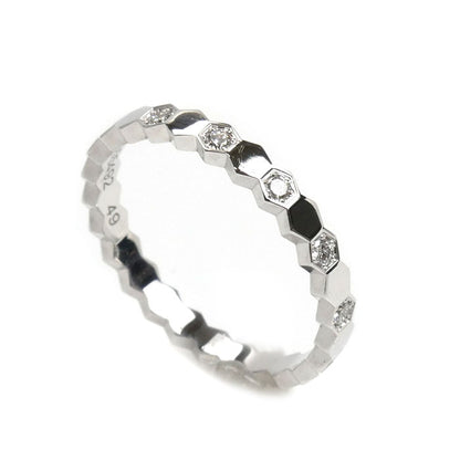 Chaumet ショーメ K18WG ホワイトゴールド ビーマイラブ ハーフダイヤ リング・指輪 081890-049 ダイヤモンド 9号 49 1.7g レディース【中古】【美品】