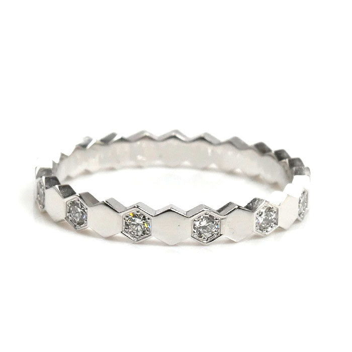 Chaumet ショーメ K18WG ホワイトゴールド ビーマイラブ ハーフダイヤ リング・指輪 081890-049 ダイヤモンド 9号 49 1.7g レディース【中古】【美品】