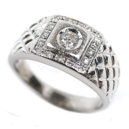 Pt900プラチナ リング・指輪 ダイヤモンド0.25ct 20号 12.5g メンズ【中古】