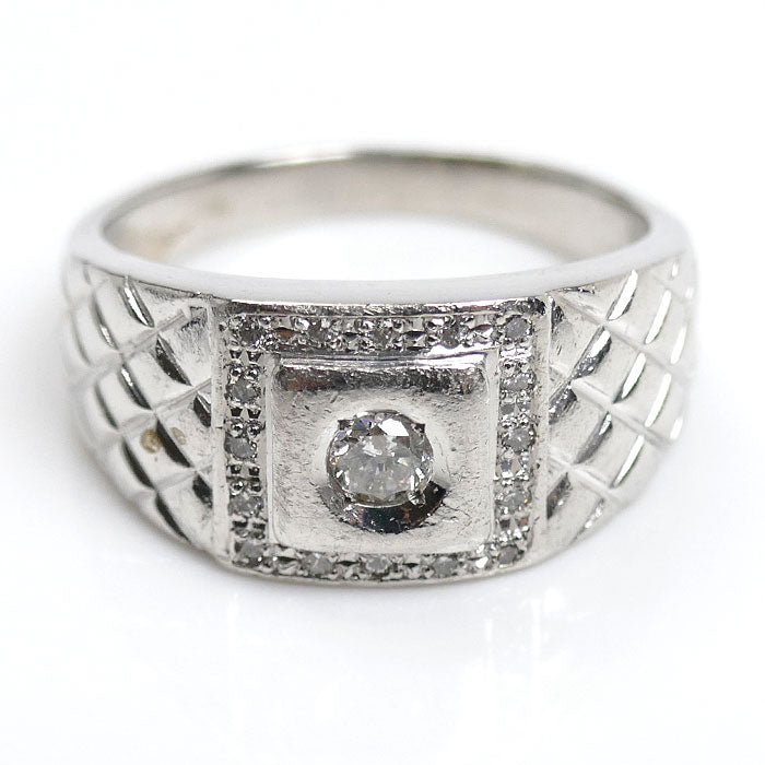 Pt900プラチナ リング・指輪 ダイヤモンド0.25ct 20号 12.5g メンズ【中古】