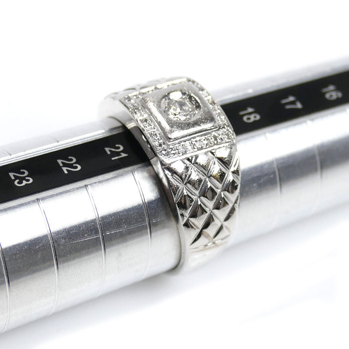 Pt900プラチナ リング・指輪 ダイヤモンド0.25ct 20号 12.5g メンズ【中古】