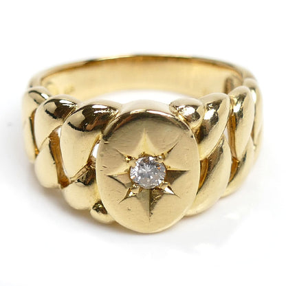 K18YG イエローゴールド リング・指輪 ダイヤモンド0.15ct 19.5号 9.5g メンズ【中古】