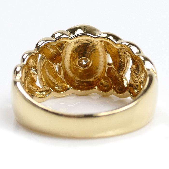 K18YG イエローゴールド リング・指輪 ダイヤモンド0.15ct 19.5号 9.5g メンズ【中古】