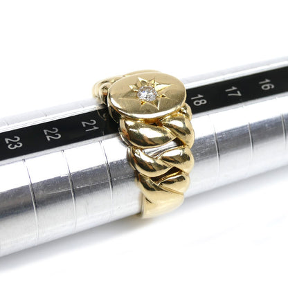 K18YG イエローゴールド リング・指輪 ダイヤモンド0.15ct 19.5号 9.5g メンズ【中古】