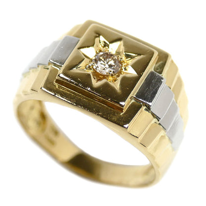 K18YG/Pt900 リング・指輪 ダイヤモンド0.20ct 20号 6.6g メンズ【中古】