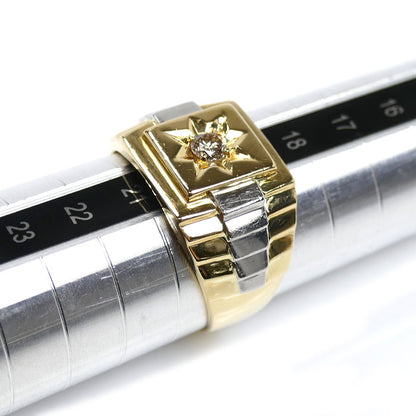 K18YG/Pt900 リング・指輪 ダイヤモンド0.20ct 20号 6.6g メンズ【中古】