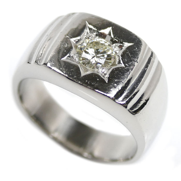 Pt900プラチナ リング・指輪 ダイヤモンド0.55ct 21号 26.5g メンズ【中古】