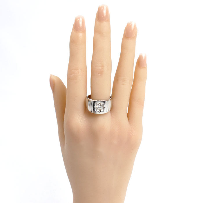 Pt900プラチナ リング・指輪 ダイヤモンド0.55ct 21号 26.5g メンズ【中古】