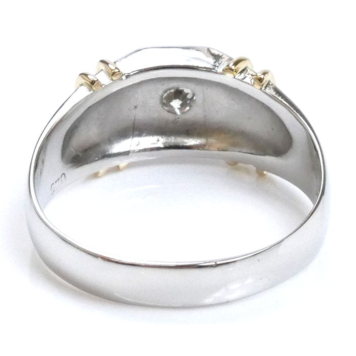 K18YG/Pt900 リング・指輪 ダイヤモンド0.25ct 25.5号 10.7g メンズ【中古】【美品】