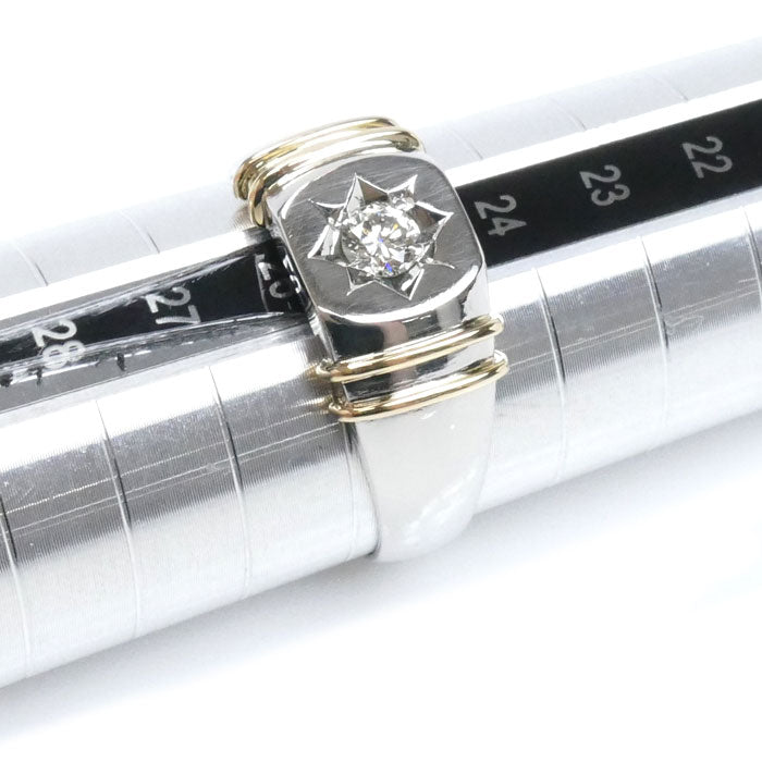 K18YG/Pt900 リング・指輪 ダイヤモンド0.25ct 25.5号 10.7g メンズ【中古】【美品】