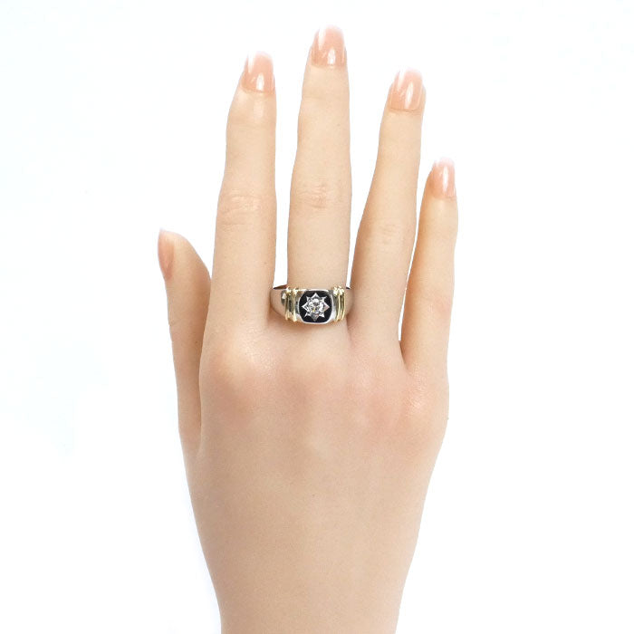 K18YG/Pt900 リング・指輪 ダイヤモンド0.25ct 25.5号 10.7g メンズ【中古】【美品】