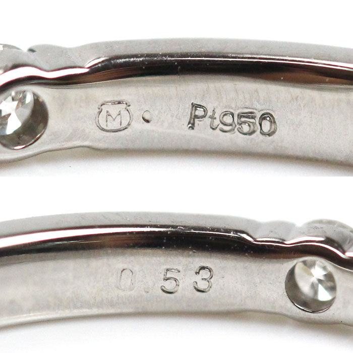MIKIMOTO ミキモト Pt950プラチナ ハーフエタニティ ダイヤ リング・指輪 DGR-1351R ダイヤモンド0.53ct 13号 2.7g レディース【中古】【美品】