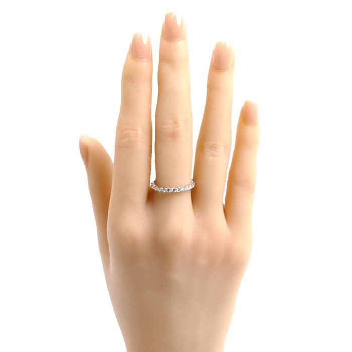 MIKIMOTO ミキモト Pt950プラチナ ハーフエタニティ ダイヤ リング・指輪 DGR-1351R ダイヤモンド0.53ct 13号 2.7g レディース【中古】【美品】