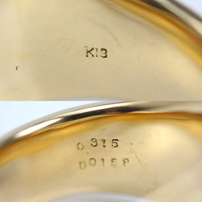 K18YG イエローゴールド クロス リング・指輪 ダイヤモンド0.315ct/0.158ct 21号 30.8g メンズ【中古】【美品】