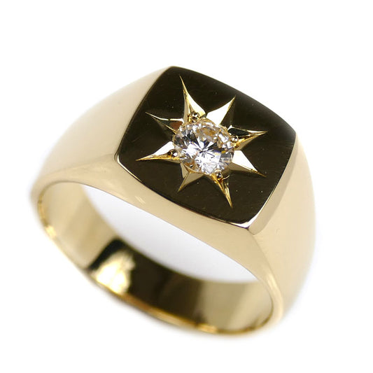 K18YG イエローゴールド リング・指輪 ダイヤモンド0.326ct 22号 15.5g メンズ【中古】【美品】