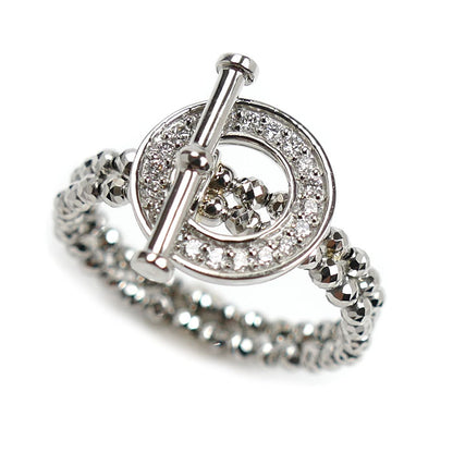 Pt950プラチナ リング・指輪 ダイヤモンド0.15ct 4.2g 14～18号 レディース【中古】【美品】