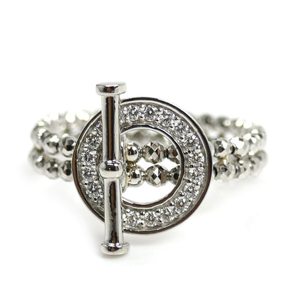 Pt950プラチナ リング・指輪 ダイヤモンド0.15ct 4.2g 14～18号 レディース【中古】【美品】