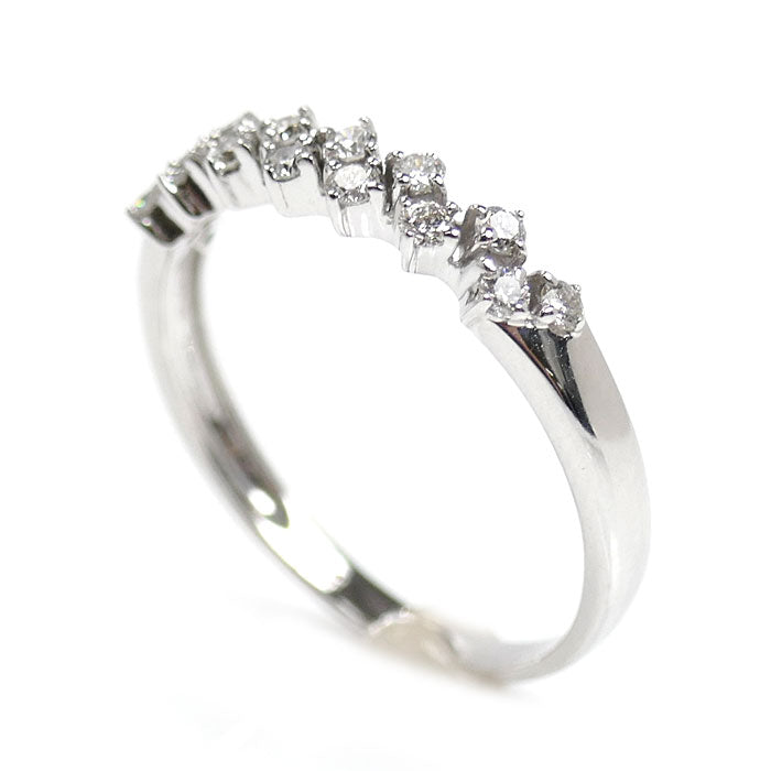 K18WG ホワイトゴールド リング・指輪 ダイヤモンド0.25ct 14号 1.9g レディース【中古】