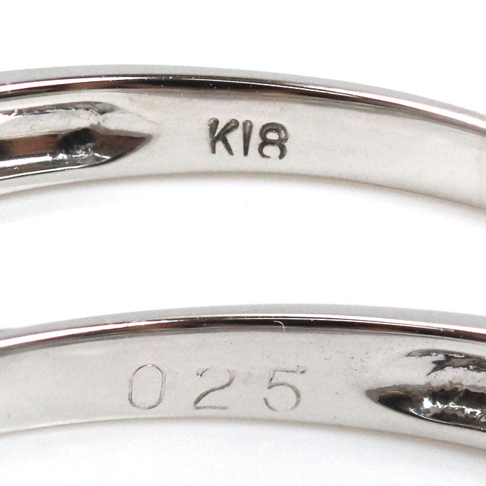 K18WG ホワイトゴールド リング・指輪 ダイヤモンド0.25ct 14号 1.9g レディース【中古】