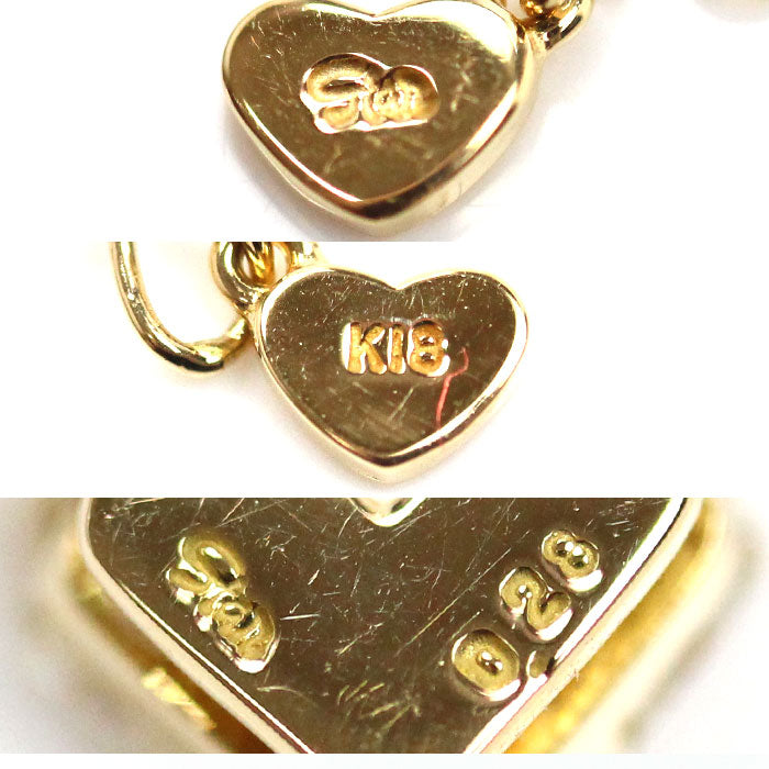 STAR JEWELRY スタージュエリー K18YG イエローゴールド ミステリアスハート ネックレス ダイヤモンド0.28ct 2.2g 37/40cm レディース【中古】【美品】