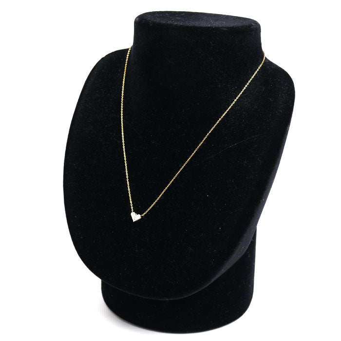 STAR JEWELRY スタージュエリー K18YG イエローゴールド ミステリアスハート ネックレス ダイヤモンド0.28ct 2.2g 37/40cm レディース【中古】【美品】