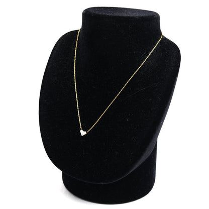 STAR JEWELRY スタージュエリー K18YG イエローゴールド ミステリアスハート ネックレス ダイヤモンド0.28ct 2.2g 37/40cm レディース【中古】【美品】