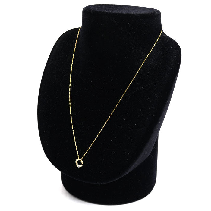STAR JEWELRY スタージュエリー K18YG イエローゴールド フォーエバーループ 1Pダイヤ ネックレス ダイヤモンド0.05ct 2.0g 40/43cm レディース【中古】【美品】