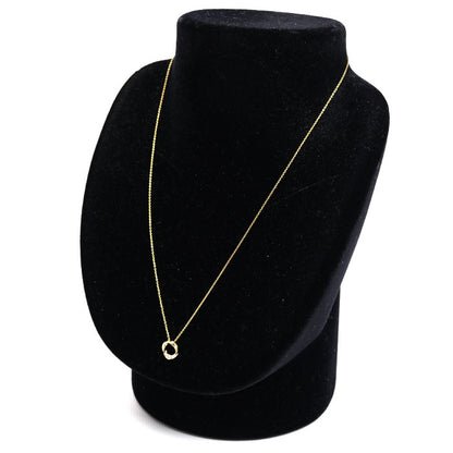 STAR JEWELRY スタージュエリー K18YG イエローゴールド フォーエバーループ 1Pダイヤ ネックレス ダイヤモンド0.05ct 2.0g 40/43cm レディース【中古】【美品】