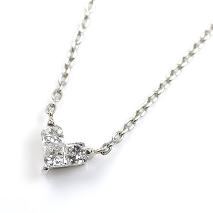 STAR JEWELRY スタージュエリー Pt950プラチナ ミステリアスハート ネックレス 1XN0772 ダイヤモンド0.15ct 2.6g 37/40cm レディース【中古】【美品】