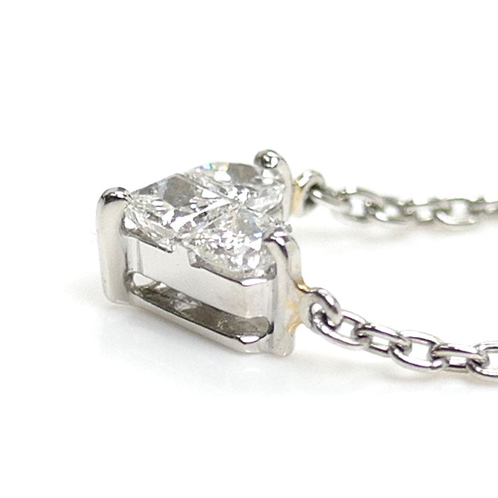 STAR JEWELRY スタージュエリー Pt950プラチナ ミステリアスハート ネックレス 1XN0772 ダイヤモンド0.15ct 2.6g 37/40cm レディース【中古】【美品】