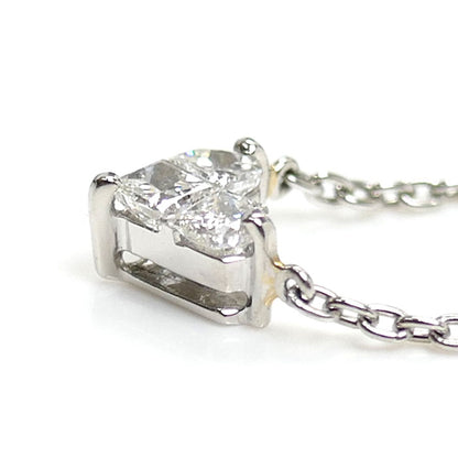 STAR JEWELRY スタージュエリー Pt950プラチナ ミステリアスハート ネックレス 1XN0772 ダイヤモンド0.15ct 2.6g 37/40cm レディース【中古】【美品】