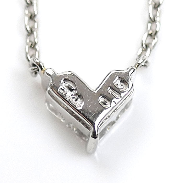 STAR JEWELRY スタージュエリー Pt950プラチナ ミステリアスハート ネックレス 1XN0772 ダイヤモンド0.15ct 2.6g 37/40cm レディース【中古】【美品】