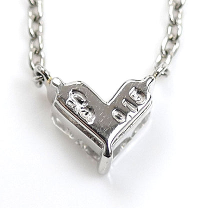 STAR JEWELRY スタージュエリー Pt950プラチナ ミステリアスハート ネックレス 1XN0772 ダイヤモンド0.15ct 2.6g 37/40cm レディース【中古】【美品】