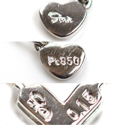 STAR JEWELRY スタージュエリー Pt950プラチナ ミステリアスハート ネックレス 1XN0772 ダイヤモンド0.15ct 2.6g 37/40cm レディース【中古】【美品】