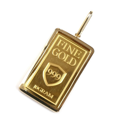 999/K18(枠) ペンダントトップ 14.2g インゴット10g メンズ【中古】