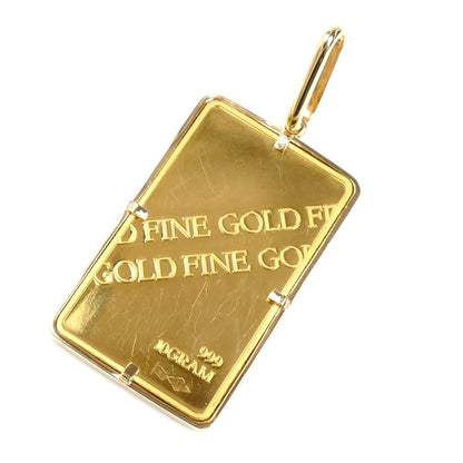 999/K18(枠) ペンダントトップ 14.2g インゴット10g メンズ【中古】
