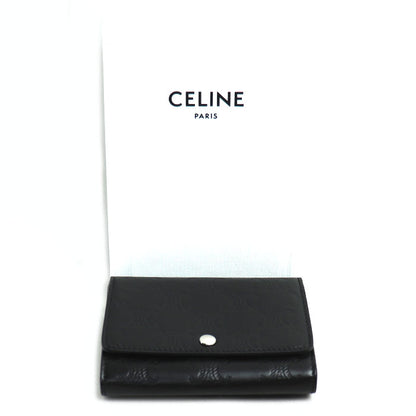 CELINE セリーヌ ビジネスカードホルダー トリオンフ エンボス加工入り カードケース ブラック 10M243FQD.38SI ユニセックス【中古】