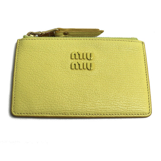 Miu Miu ミュウ ミュウ マドラス フラグメントケース コインケース イエロー 5MB060 レディース【中古】【美品】